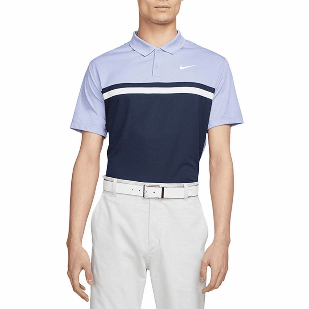 Nike Dri-FIT Victory Color-Blocked Golf Polo Light Thistle/Obsidian/White - SS22 Men