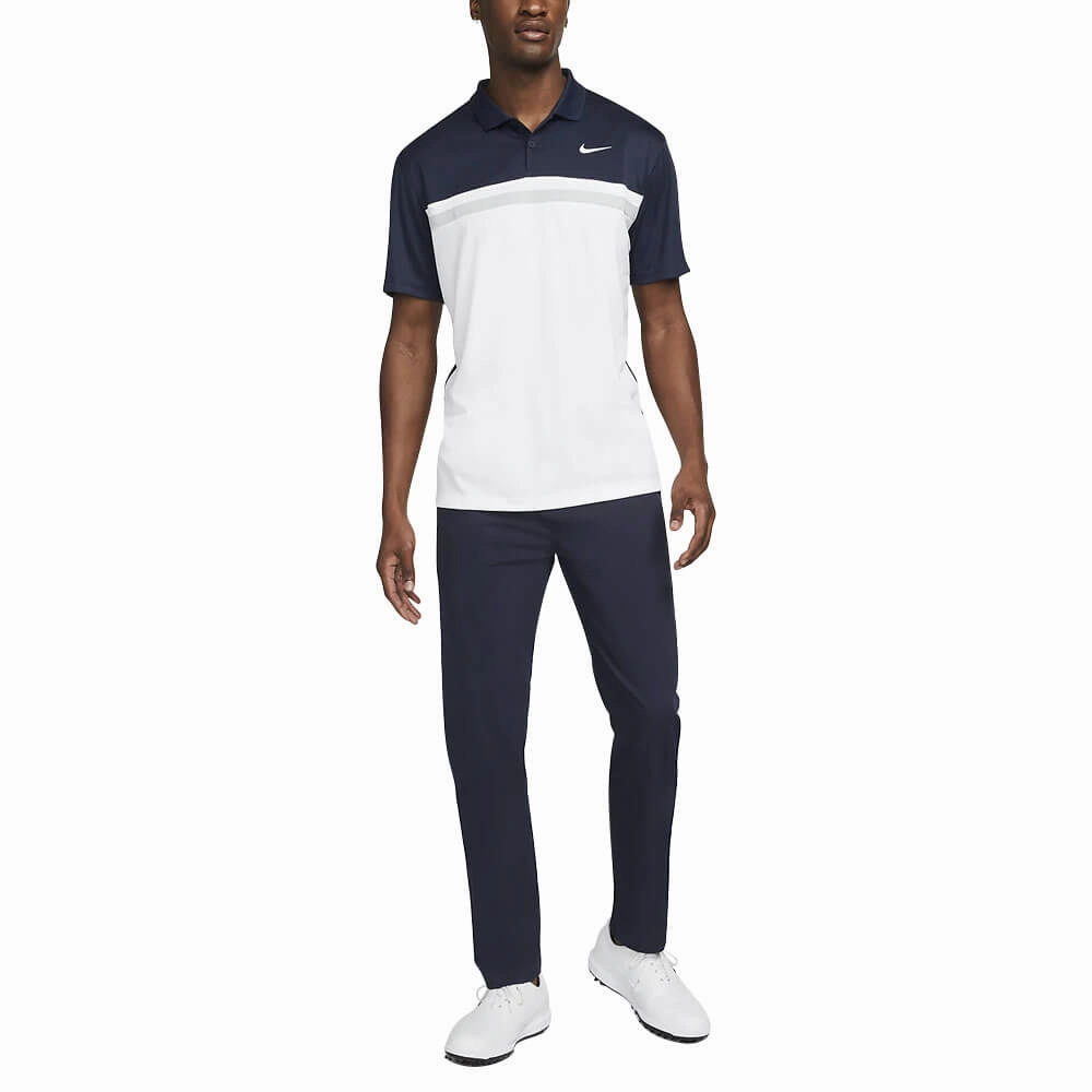 Nike Dri-FIT Victory Color-Blocked Golf Polo Obsidian/White/Light Smoke Gray - SS22 Men