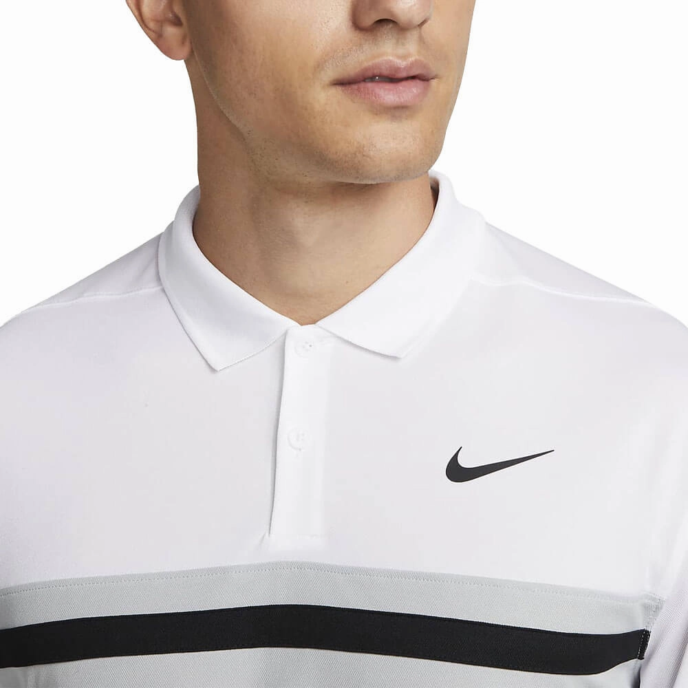 Nike Dri-FIT Victory Color-Blocked Golf Polo White/Light Smoke Gray/Black - SS22 Men
