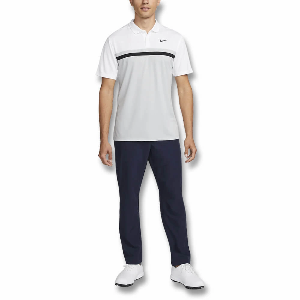 Nike Dri-FIT Victory Color-Blocked Golf Polo White/Light Smoke Gray/Black - SS22 Men