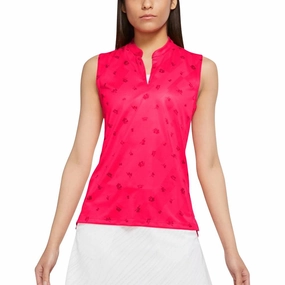 Nike Dri-FIT Victory Printed Golf Polo Bright Crimson/Very Berry - SS21 Women