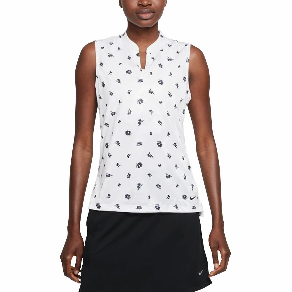 Nike Dri-FIT Victory Printed Golf Polo White/Black - SS21 Women