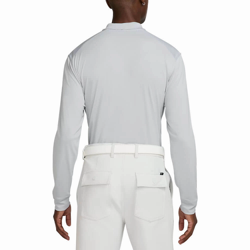 Nike Dri-FIT Victory Solid Longsleeve Golf Polo Wolf Gray/White - FA25 Men