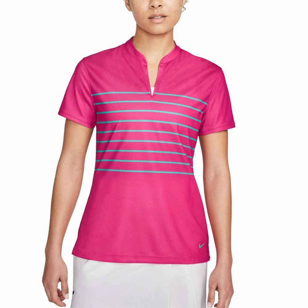 Nike Dri-FIT Victory Striped Golf Polo Active Pink/Washed Teal - SS22 Women