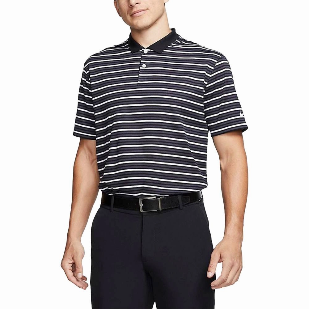 Nike Dri-FIT Victory Striped Golf Polo Black/Gridiron - FW20 Men