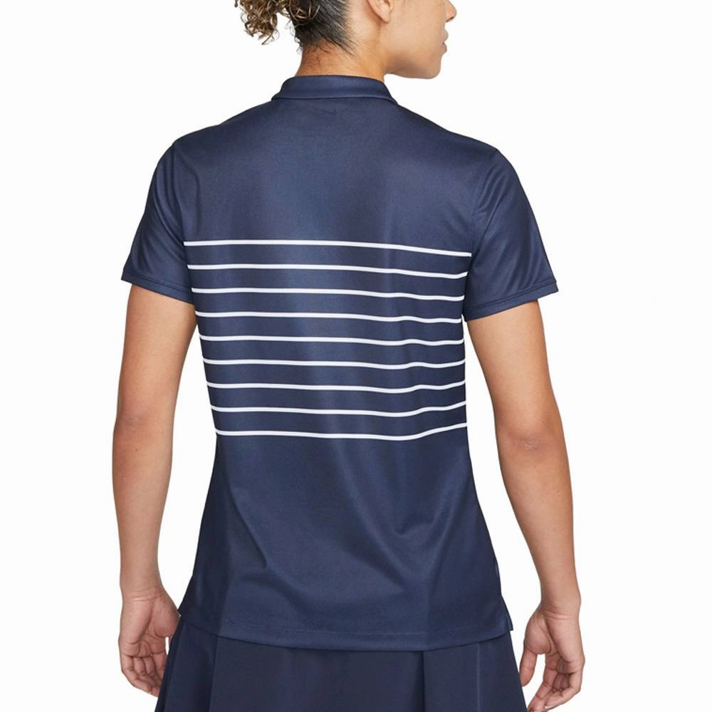 Nike Dri-FIT Victory Striped Golf Polo Obsidian/White - SS22 Women