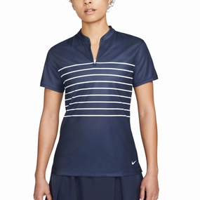 Nike Dri-FIT Victory Striped Golf Polo Obsidian/White - SS22 Women