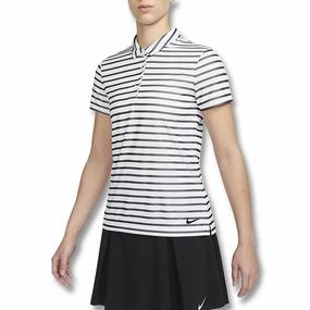 Nike Dri-FIT Victory Striped Golf Polo White/Black - SS23 Women