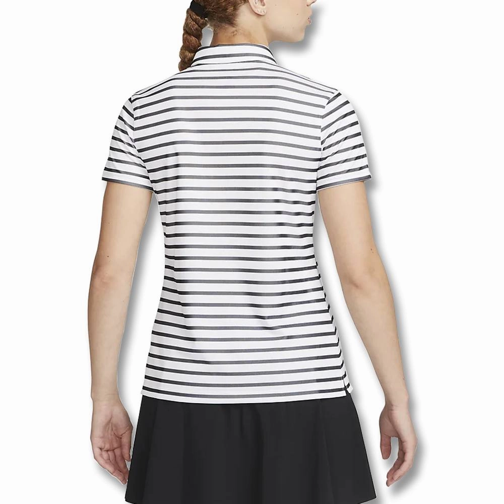 Nike Dri-FIT Victory Striped Golf Polo White/Black - SS23 Women