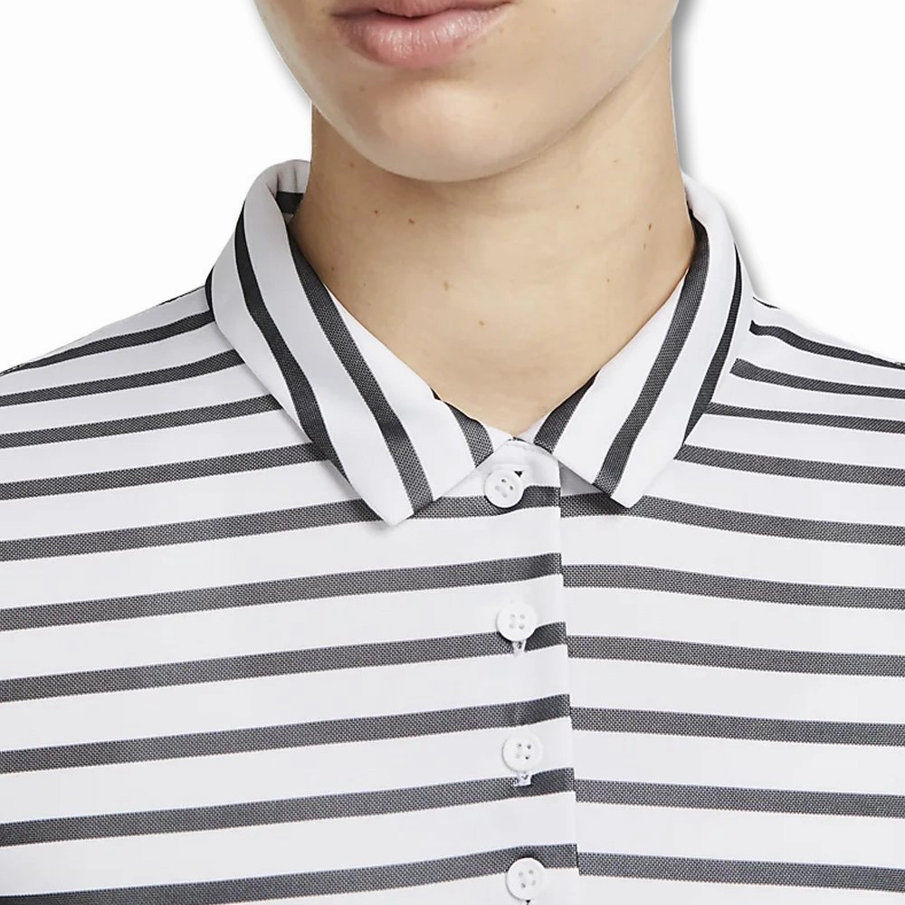 Nike Dri-FIT Victory Striped Golf Polo White/Black - SS23 Women