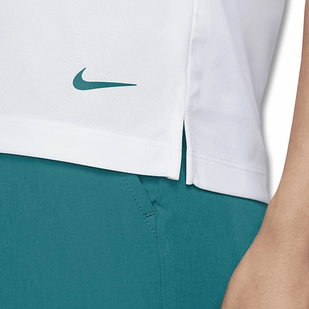 Nike Dri-FIT Victory Striped Golf Polo White/Bright Spruce - SS22 Women