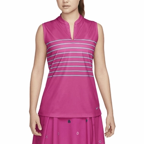 Nike Dri-FIT Victory Striped Sleeveless Golf Polo Active Pink/Washed Teal - SS22 Women