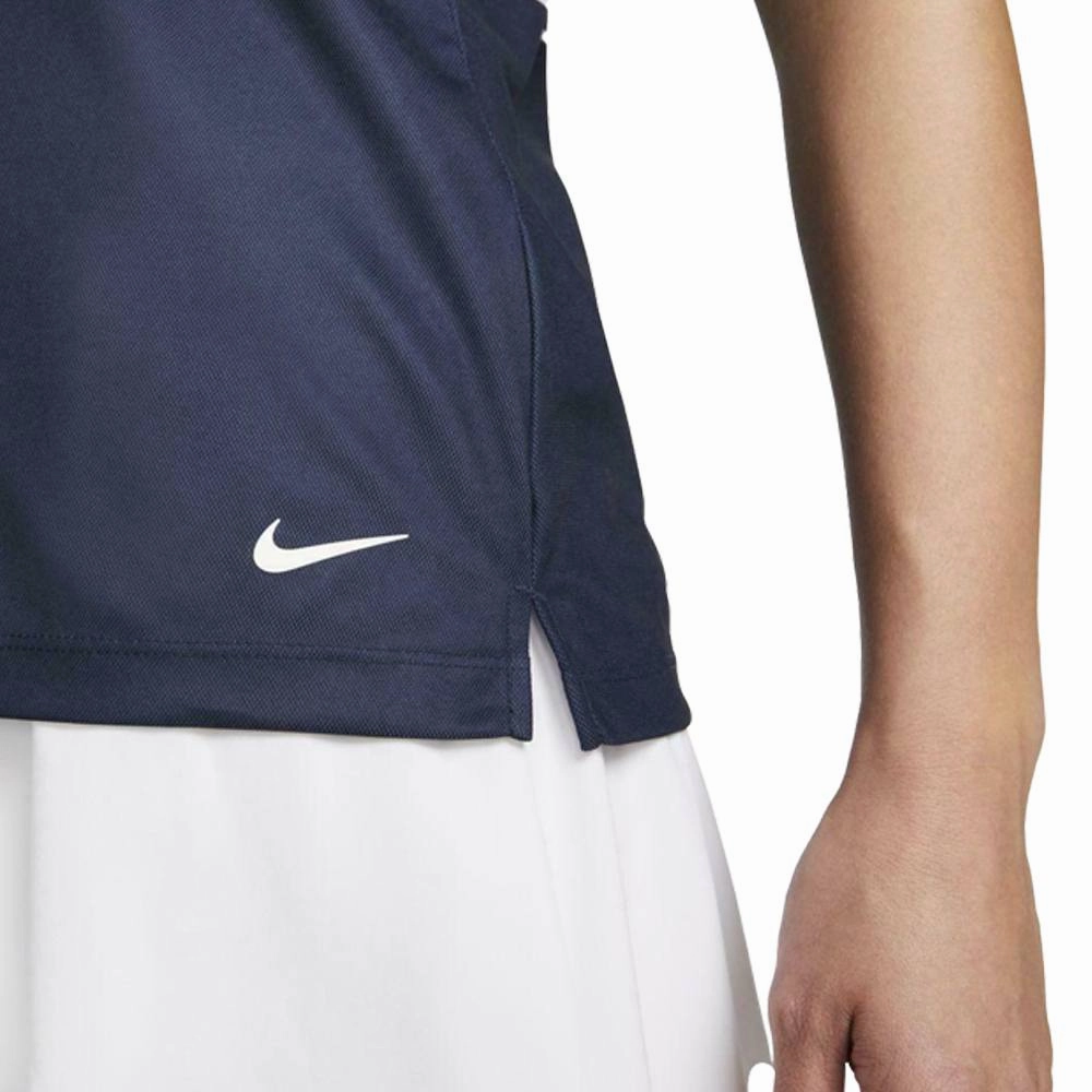 Nike Dri-FIT Victory Striped Sleeveless Golf Polo Obsidian/White - SS22 Women