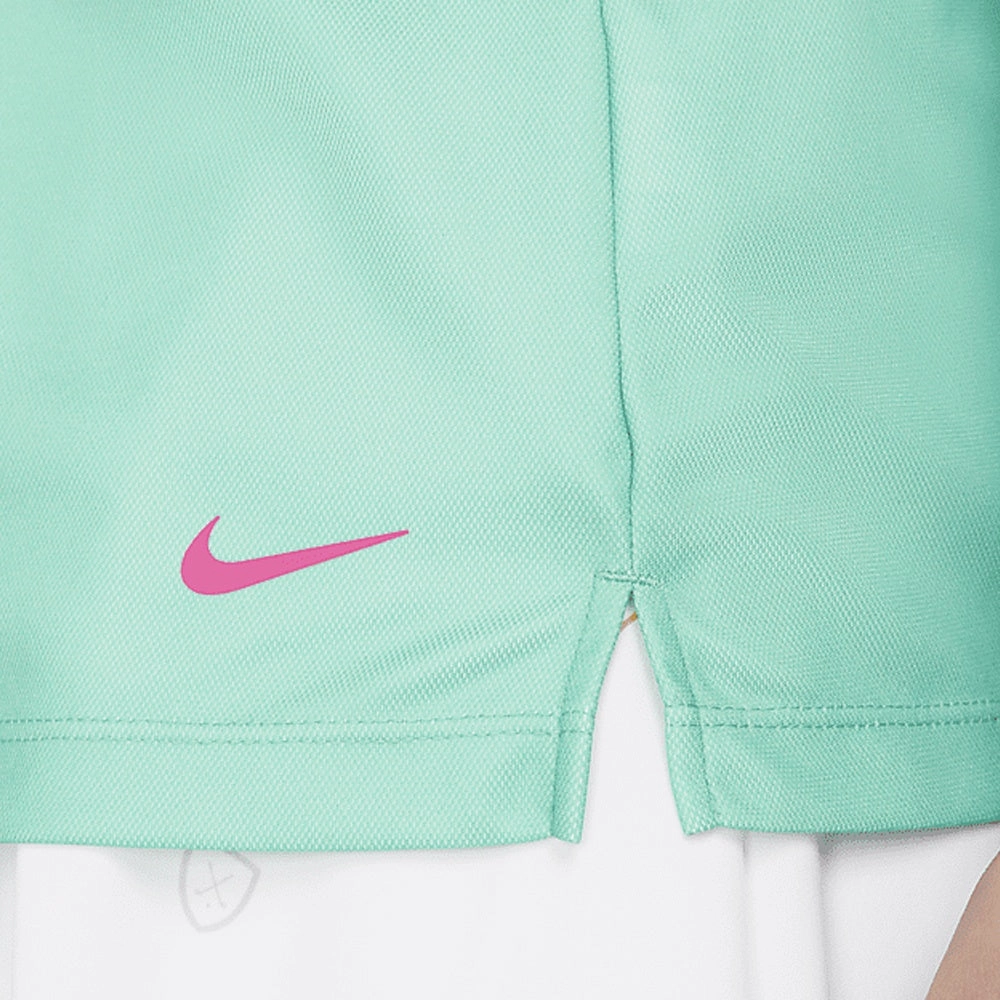 Nike Dri-FIT Victory Striped Sleeveless Golf Polo Washed Teal/Pink Prime - SS22 Women