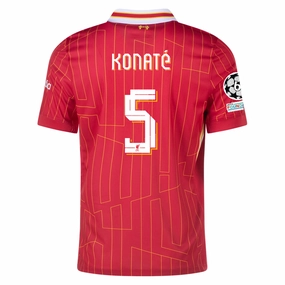 Nike Liverpool Ibrahima Konaté Home Jersey w/ Champions League Patches 24/25 (Gym Red/Chrome Yellow)