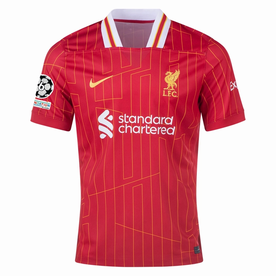 Nike Liverpool Joe Gomez Home Jersey w/ Champions League Patches 24/25 (Gym Red/Chrome Yellow)
