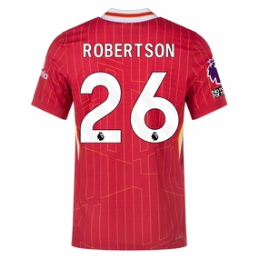 Nike Liverpool Match Authentic Andy Robertson Home Jersey w/ EPL   No Room For Racism Patches 24/25 (Gym Red/Chrome Yellow)