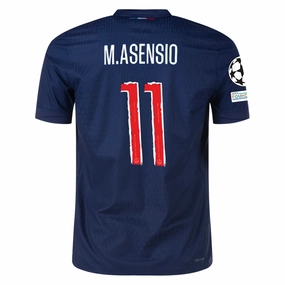 Nike Paris Saint-Germain Match Authentic Marco Asensio Home Jersey w/ Champions League Patches 24/25 (Midnight Navy/White)