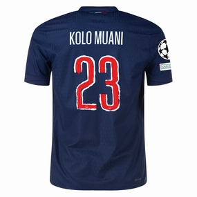 Nike Paris Saint-Germain Match Authentic Randal Kolo Muani Home Jersey w/ Champions League Patches 24/25 (Midnight Navy/White)