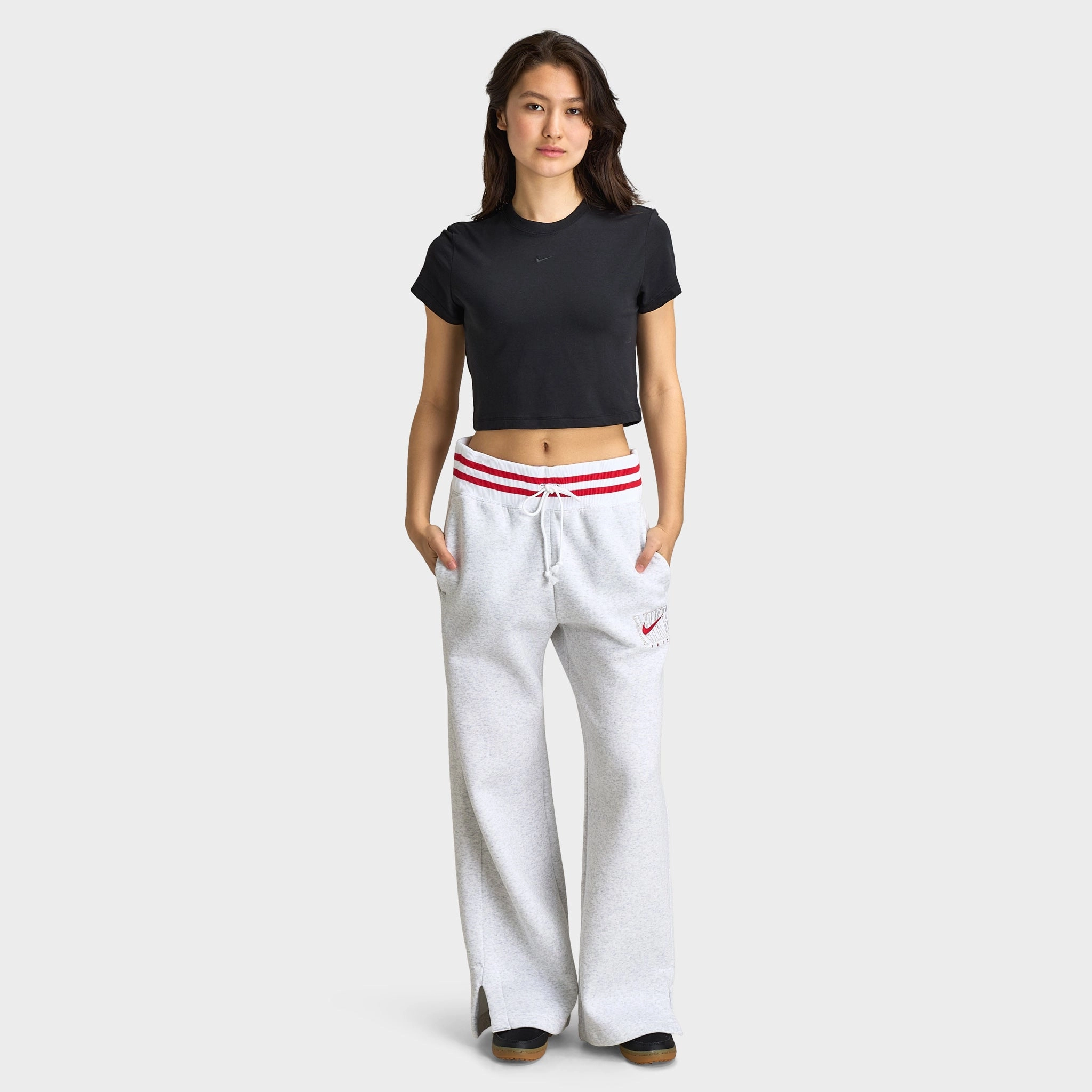 Nike Sportswear Women's High-Waisted Graphic Wide-Leg Pants / Birch Heather