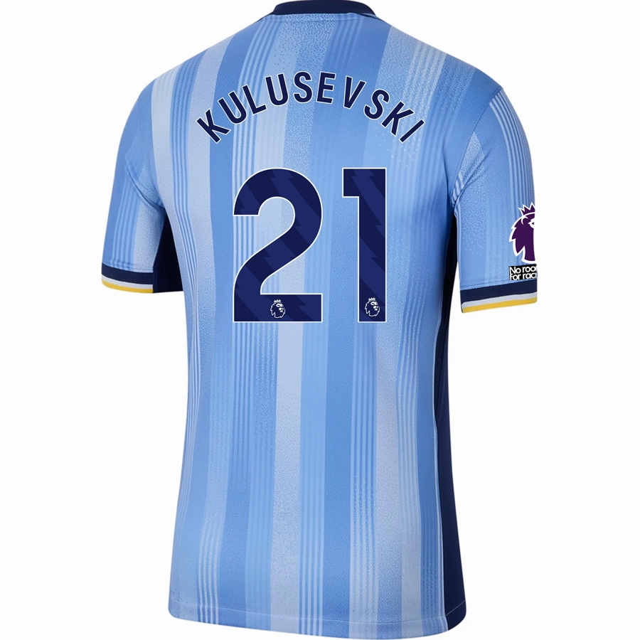 Nike Tottenham Dejan Kulusevski Away Jersey w/ EPL   No Room For Racism Patches 24/25 (Cobalt Bliss/Binary Blue)