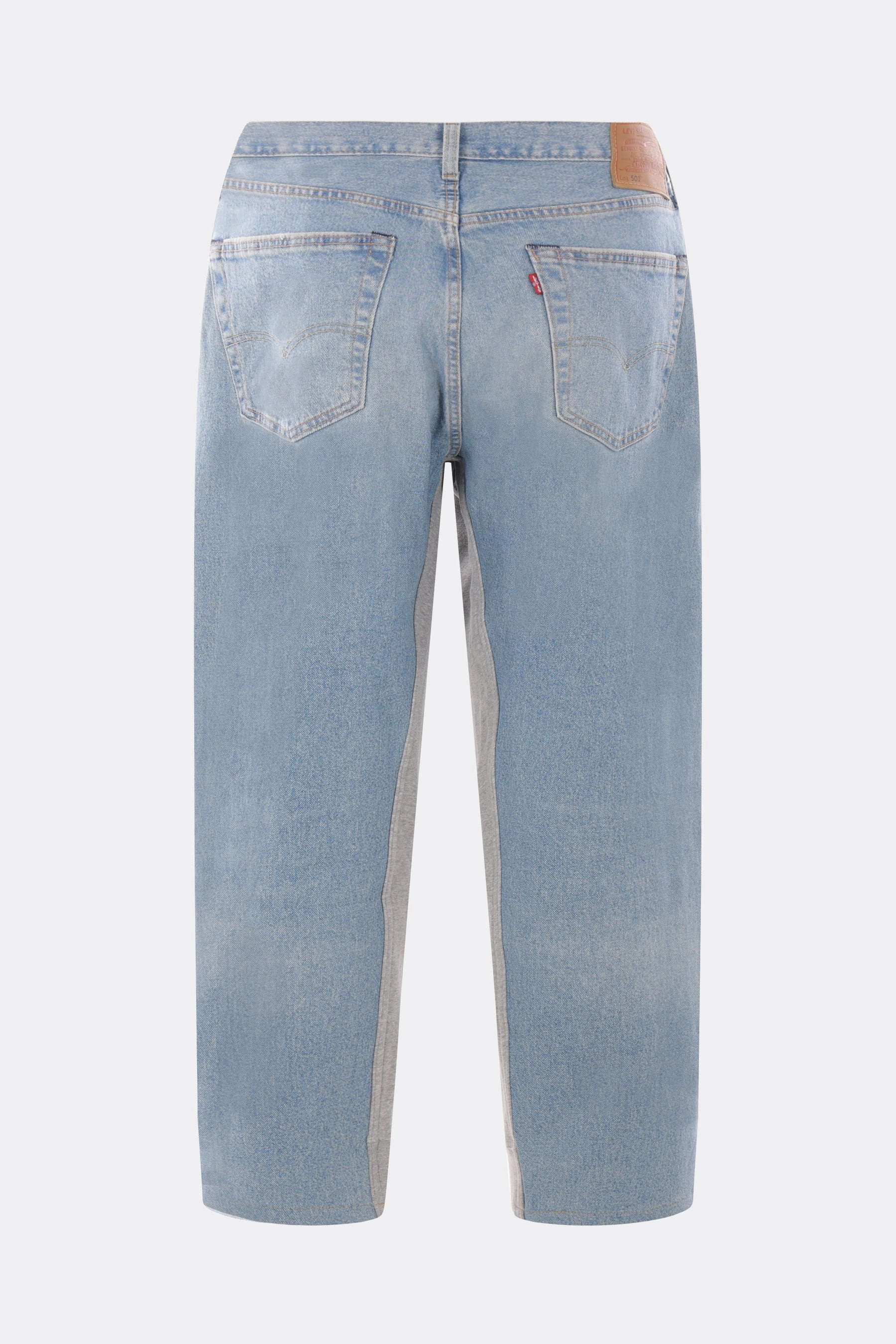 Overjogging trousers in jersey and denim