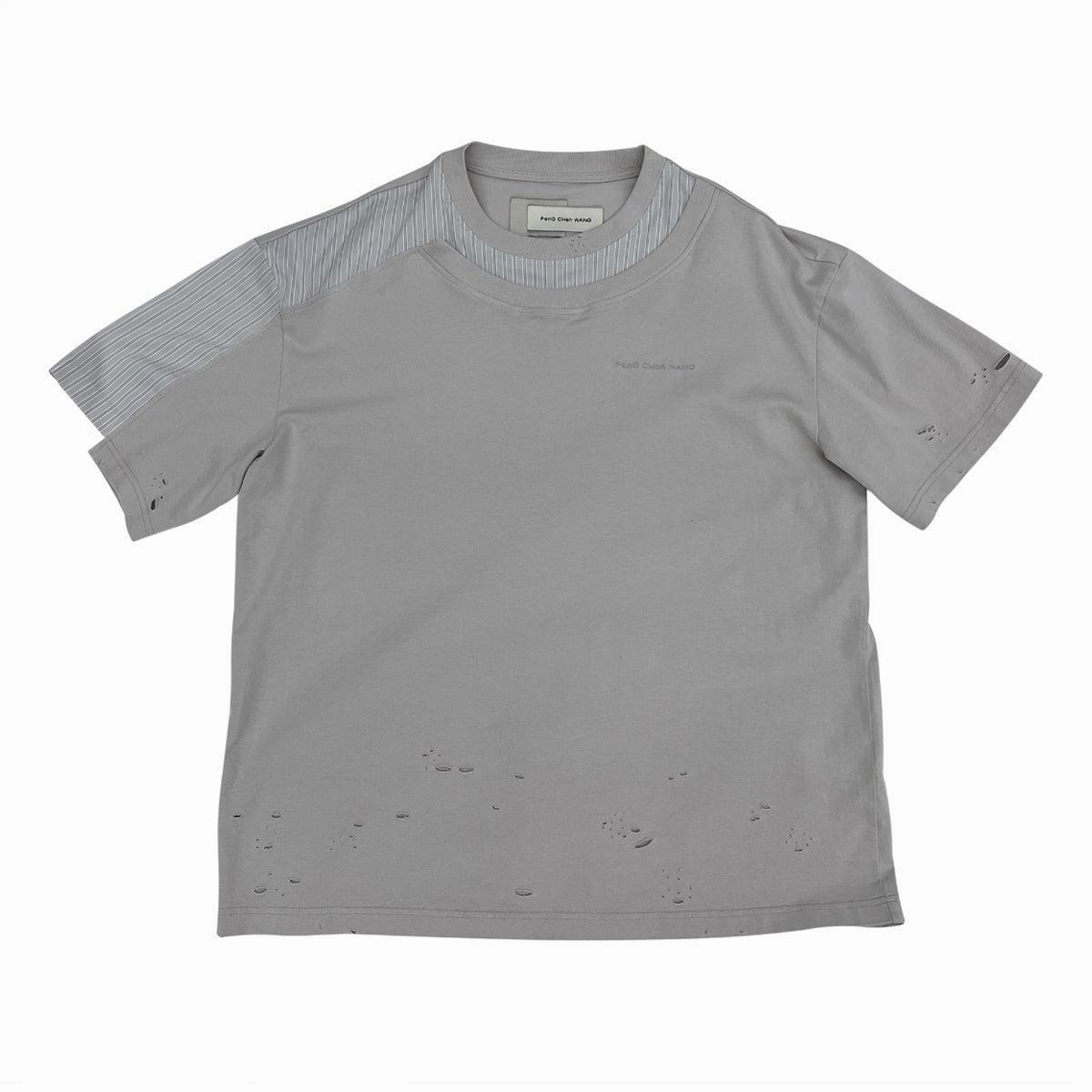 Patchwork Striped Tee 'Grey'