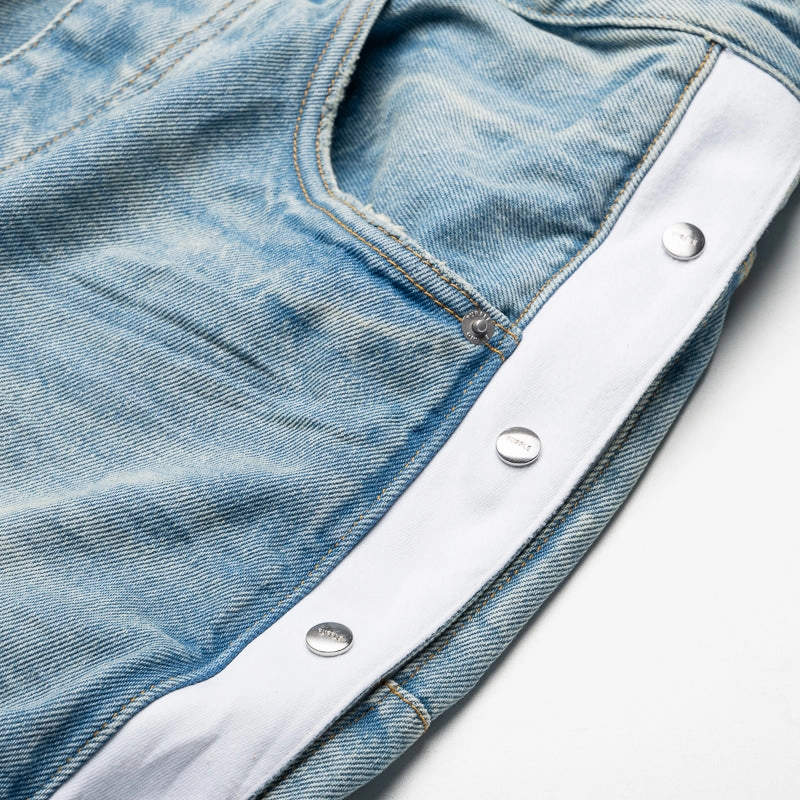 Purple Brand Tearaway Sidesnap Jean - Light Indigo