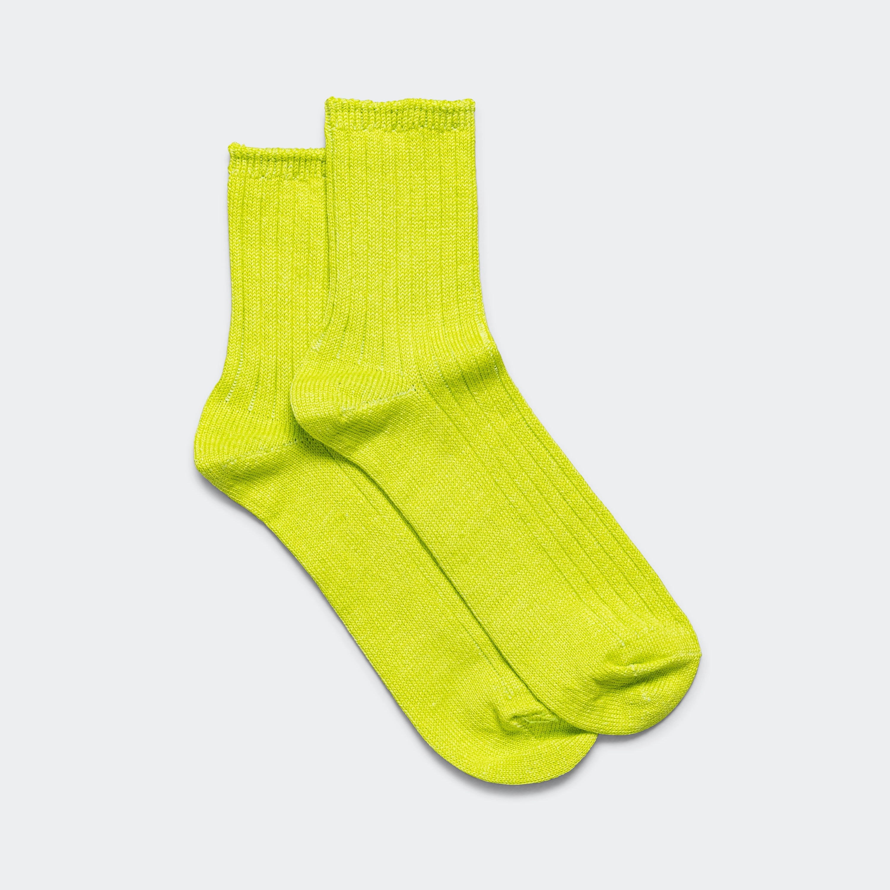 Ribbed Ankle Sock - Lime