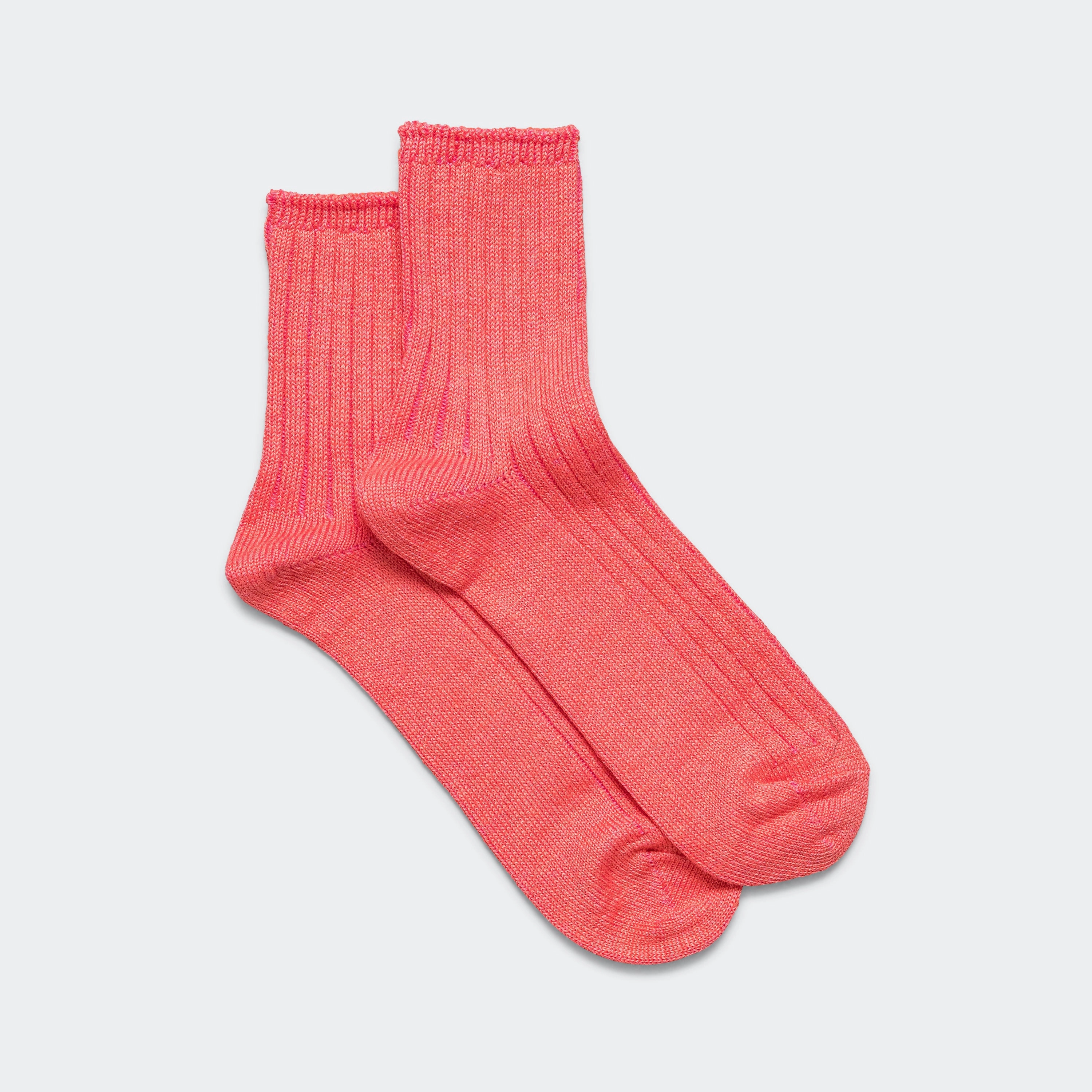 Ribbed Ankle Sock - Pink