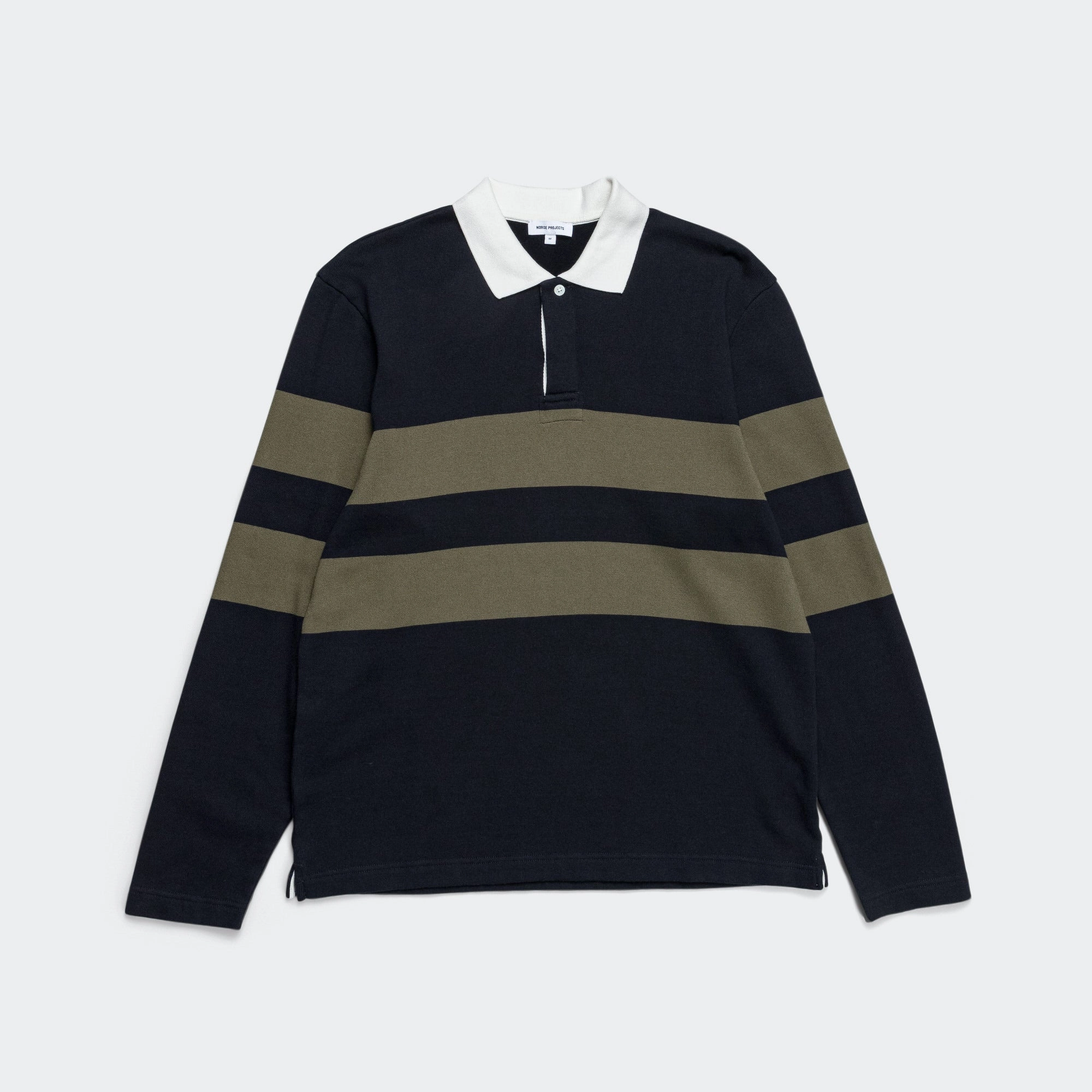 Ruben Brushed Striple LS Polo - Dark Navy