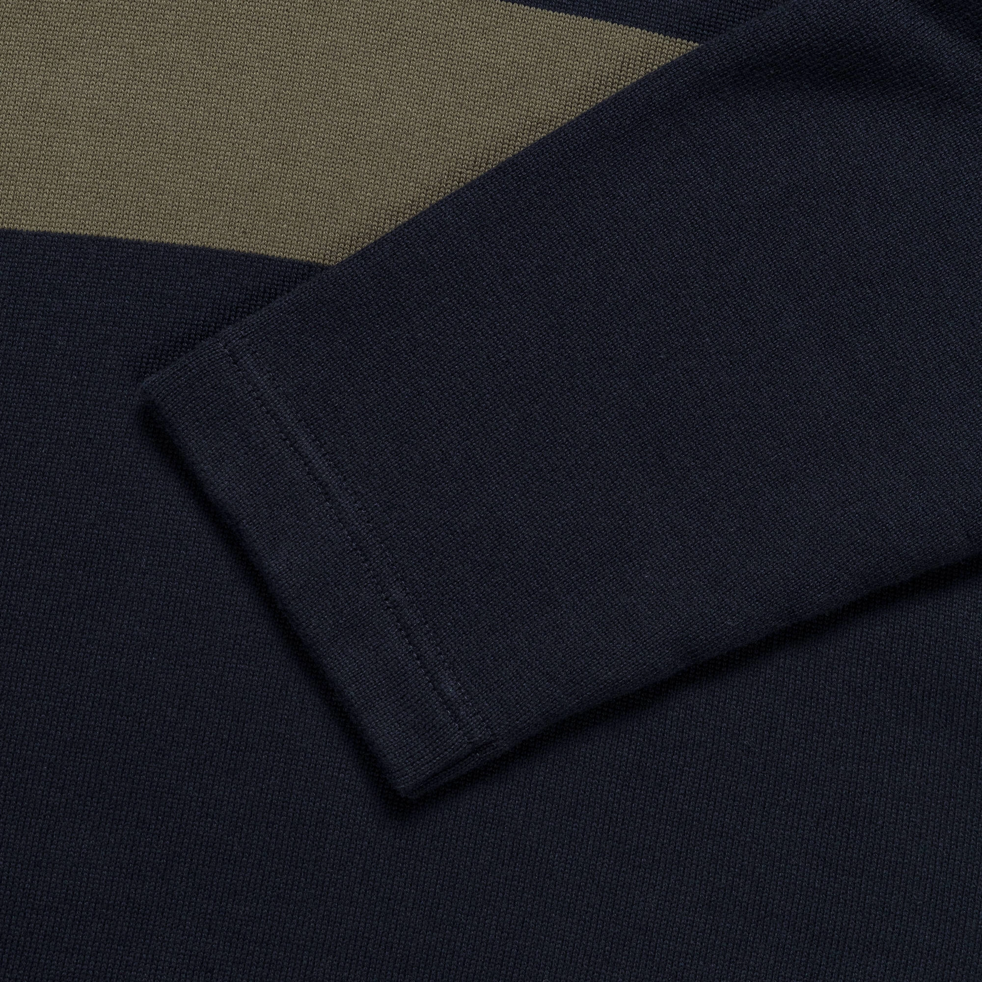 Ruben Brushed Striple LS Polo - Dark Navy
