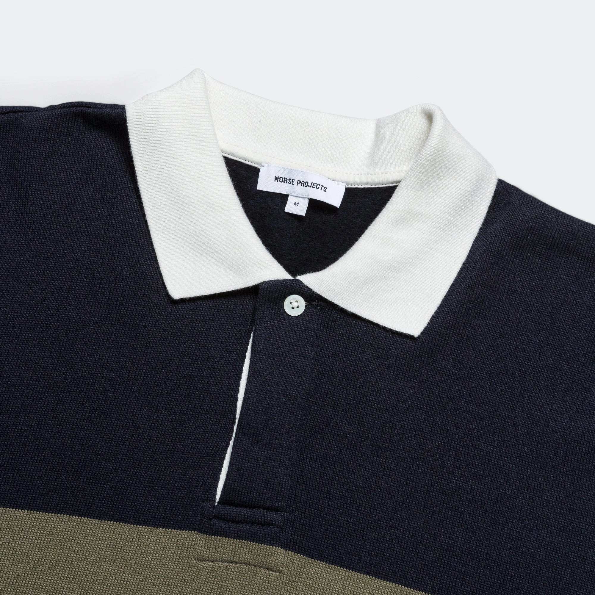 Ruben Brushed Striple LS Polo - Dark Navy