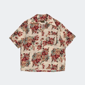 Silk Rayon CHAMPETRE MARIA WRANGLE Collar Aloha Shirt - Ecru