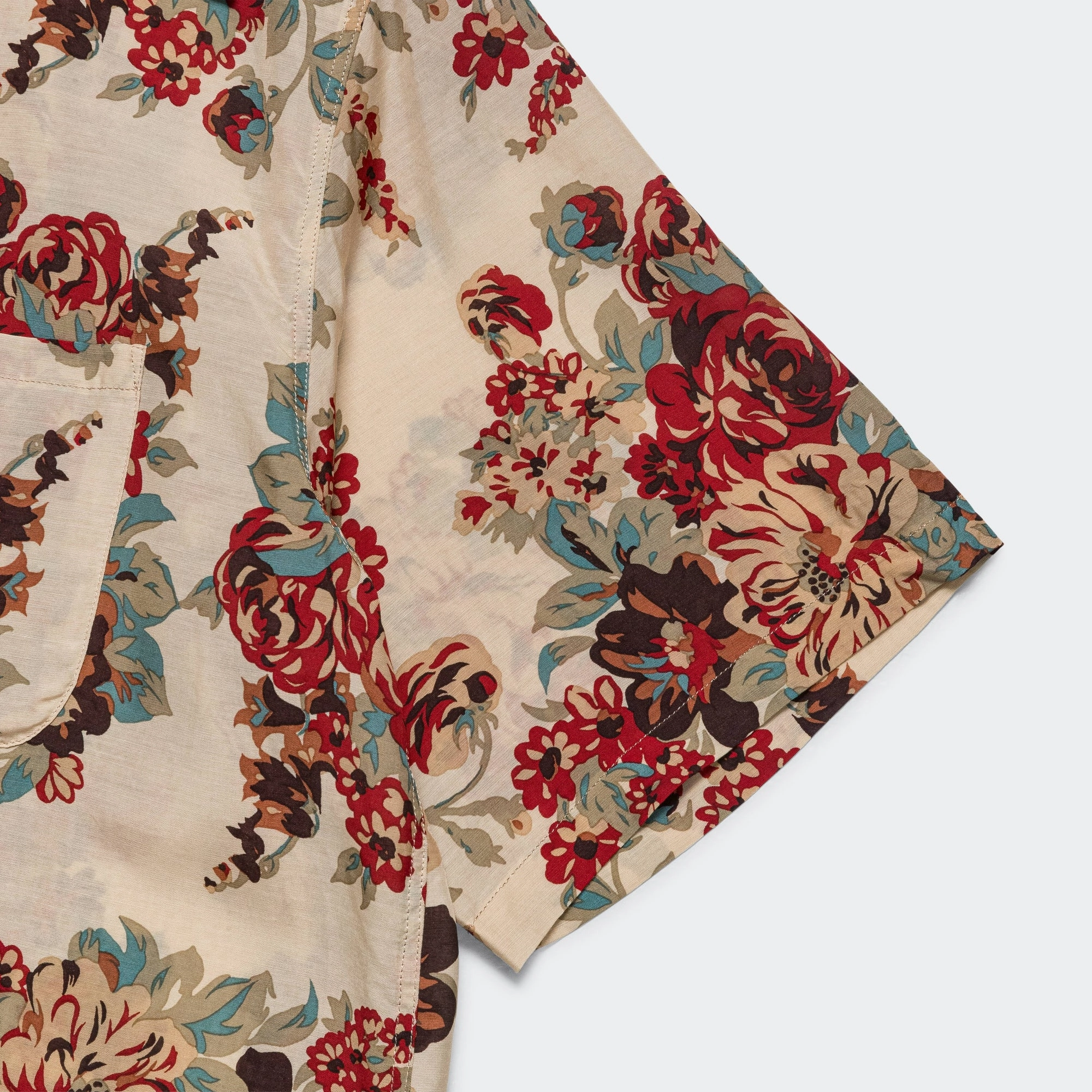 Silk Rayon CHAMPETRE MARIA WRANGLE Collar Aloha Shirt - Ecru