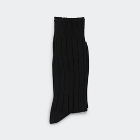 Solid Rib Socks - Black