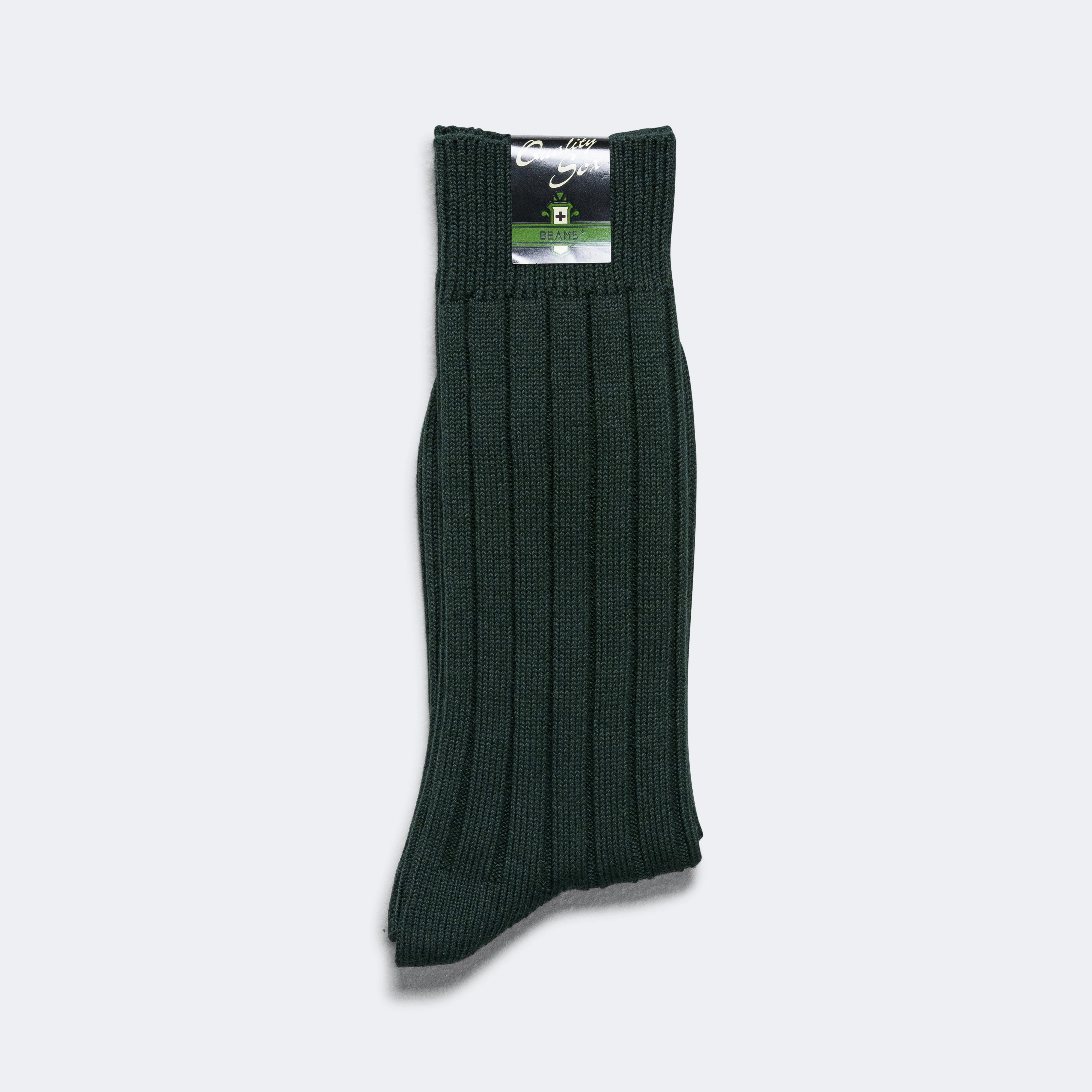 Solid Rib Socks - Green