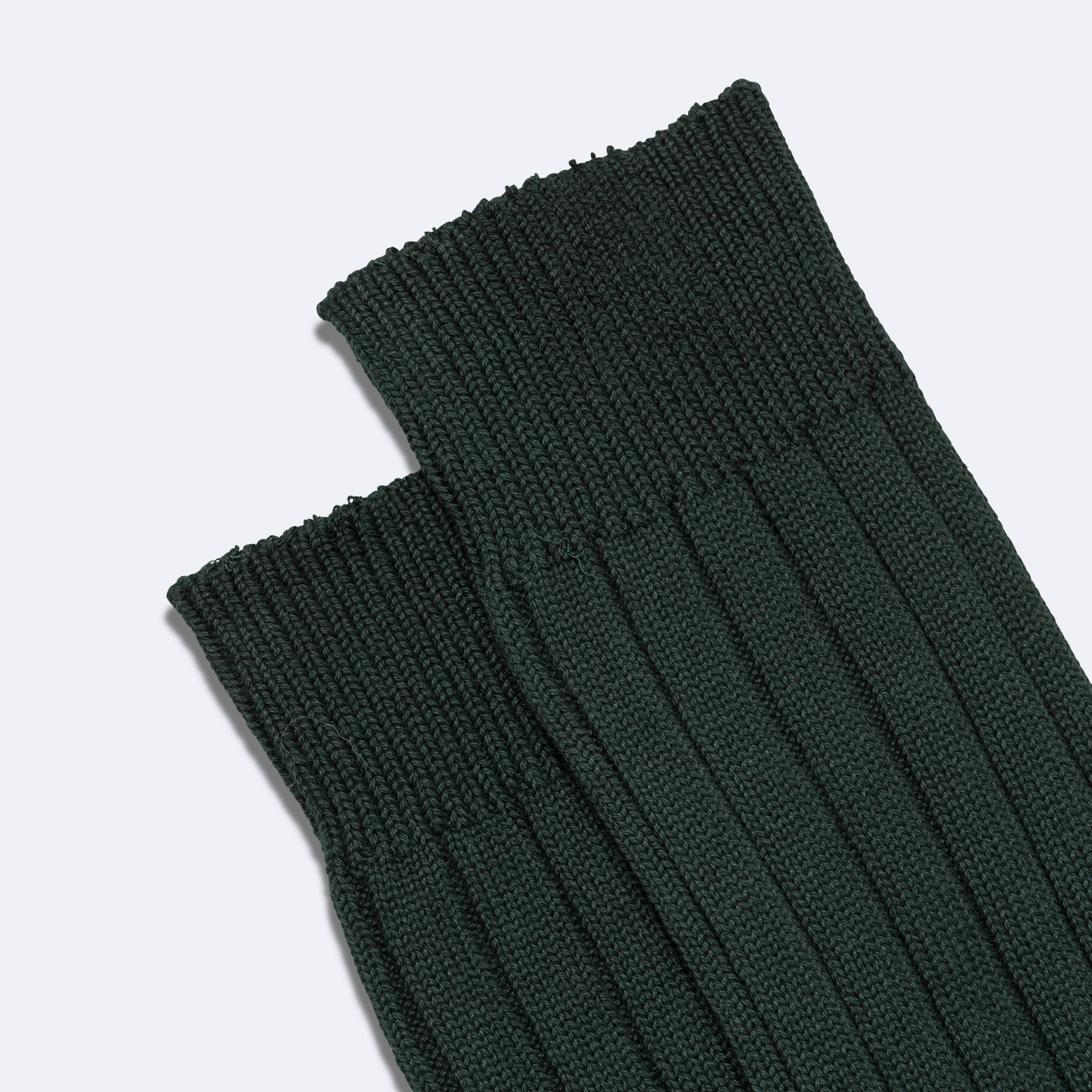 Solid Rib Socks - Green