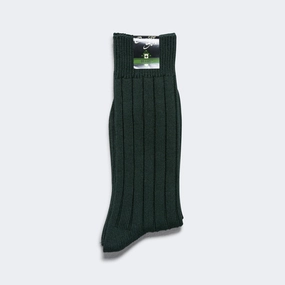 Solid Rib Socks - Green