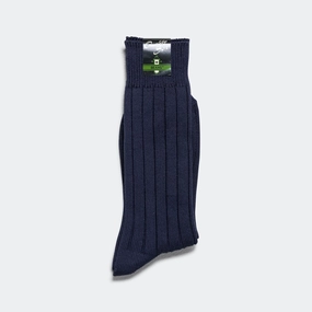 Solid Ribs Socks - Navy