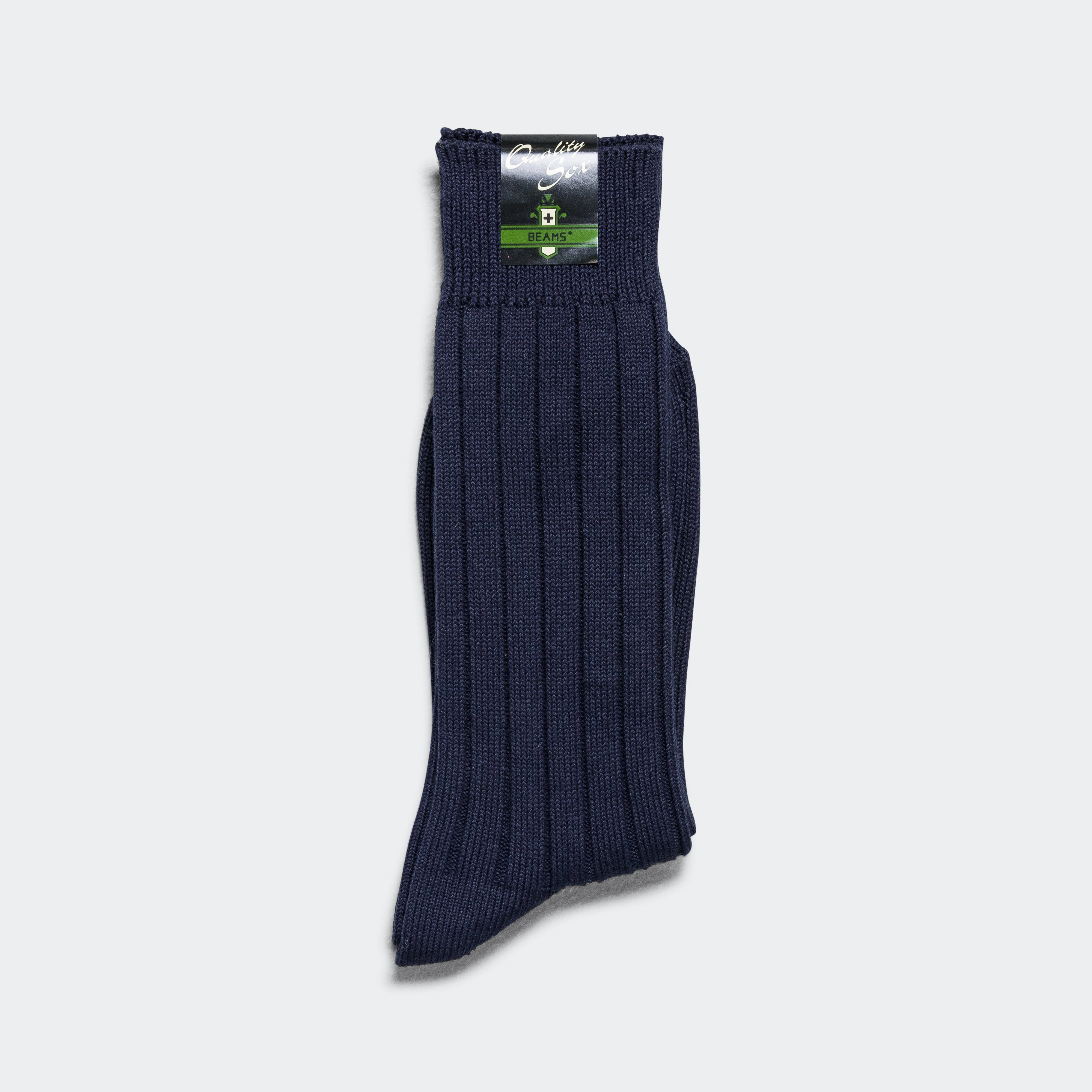 Solid Ribs Socks - Navy
