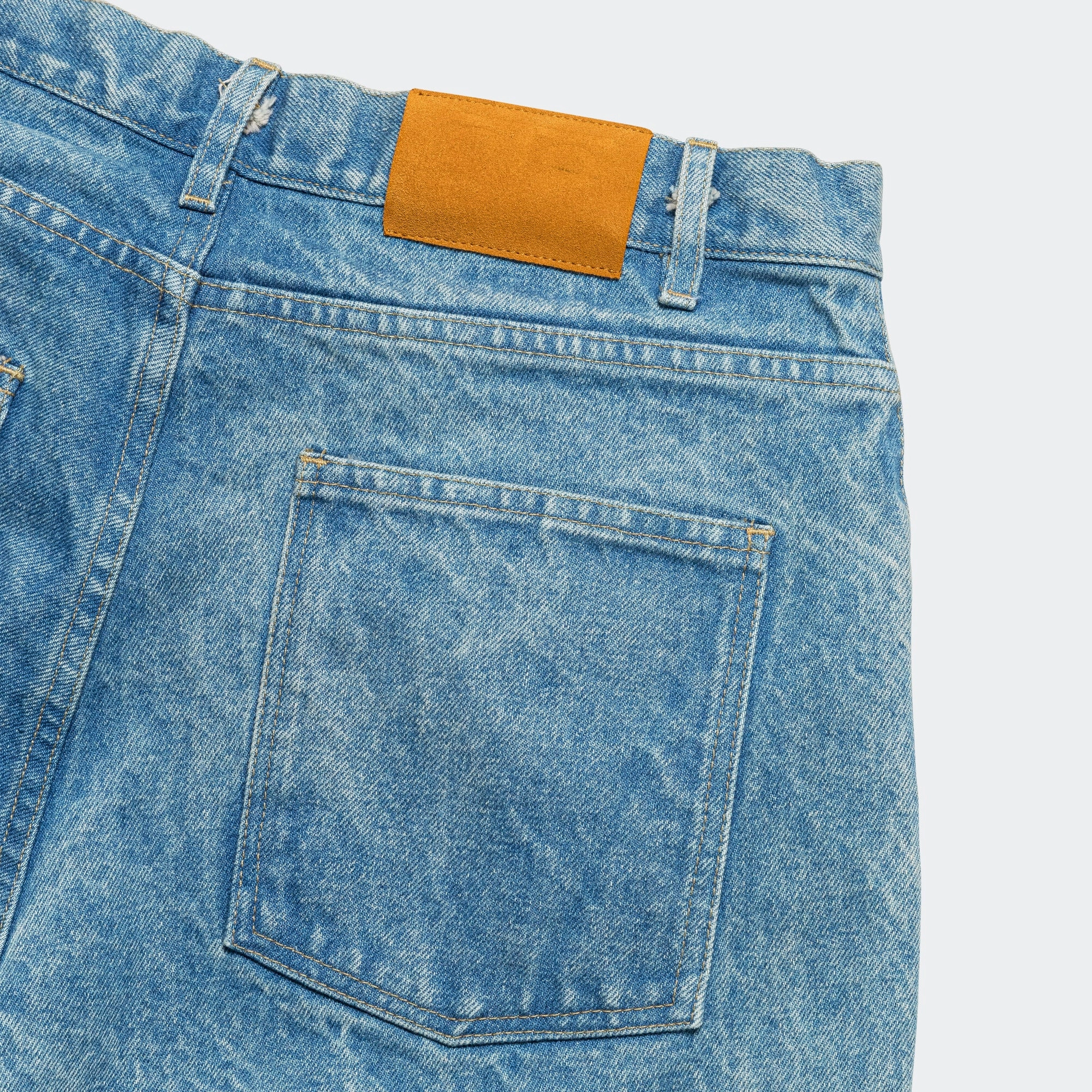Star Cutout Jean Short - Blue Indigo