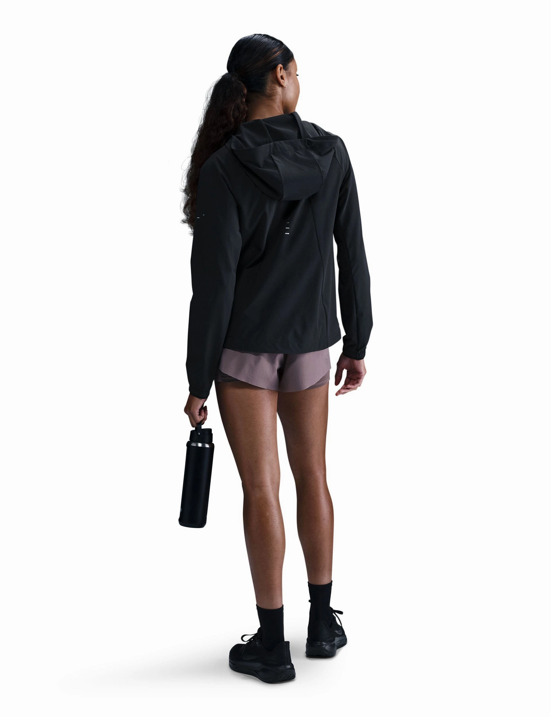 Swift Repel Packable Running Jacket - Black/Reflective Silver