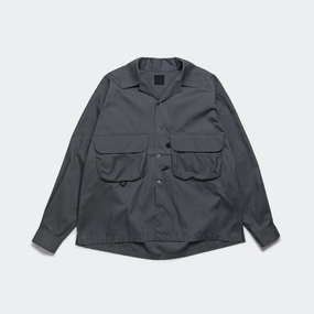 Tech Sports Open Collarshirt LS - Charcoal