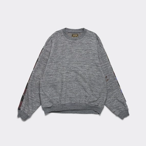 TOP SWT Knit x YABANE Quilt 2TONES BIG SWT - Charcoal/Black