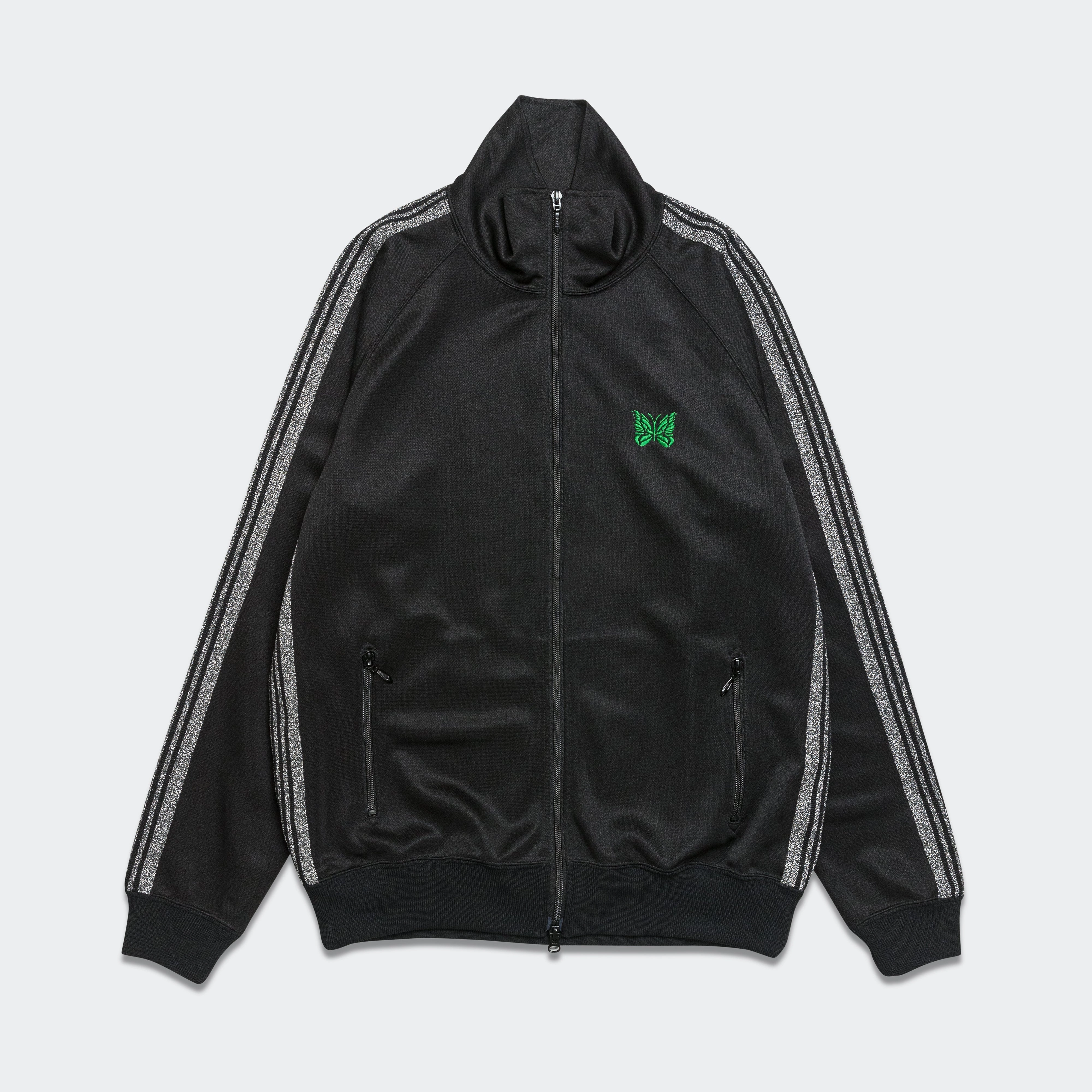 Track Jacket x UP THERE - Black/Silver Poly Smooth