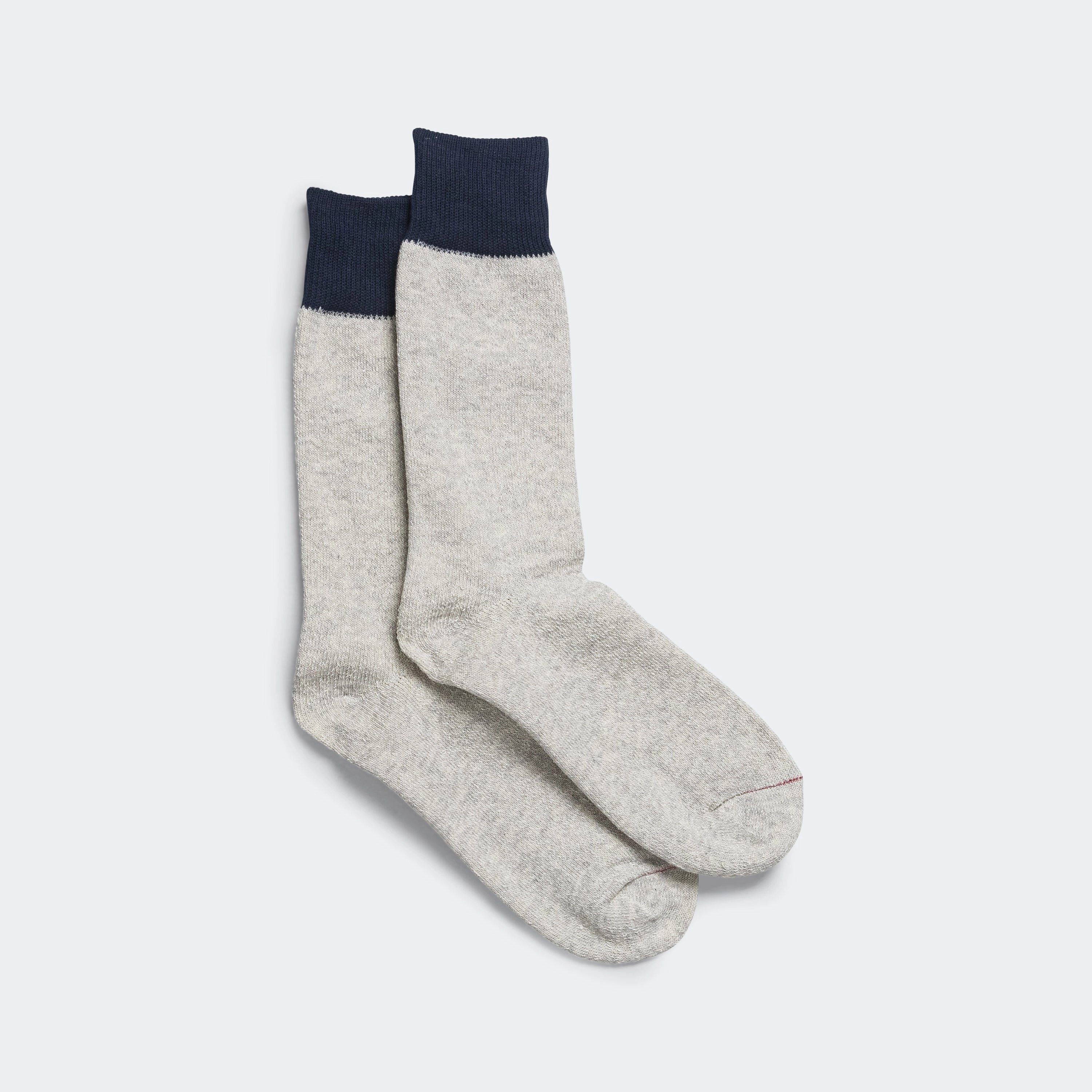 Two Tone Crew Sock - Light Grey/Navy