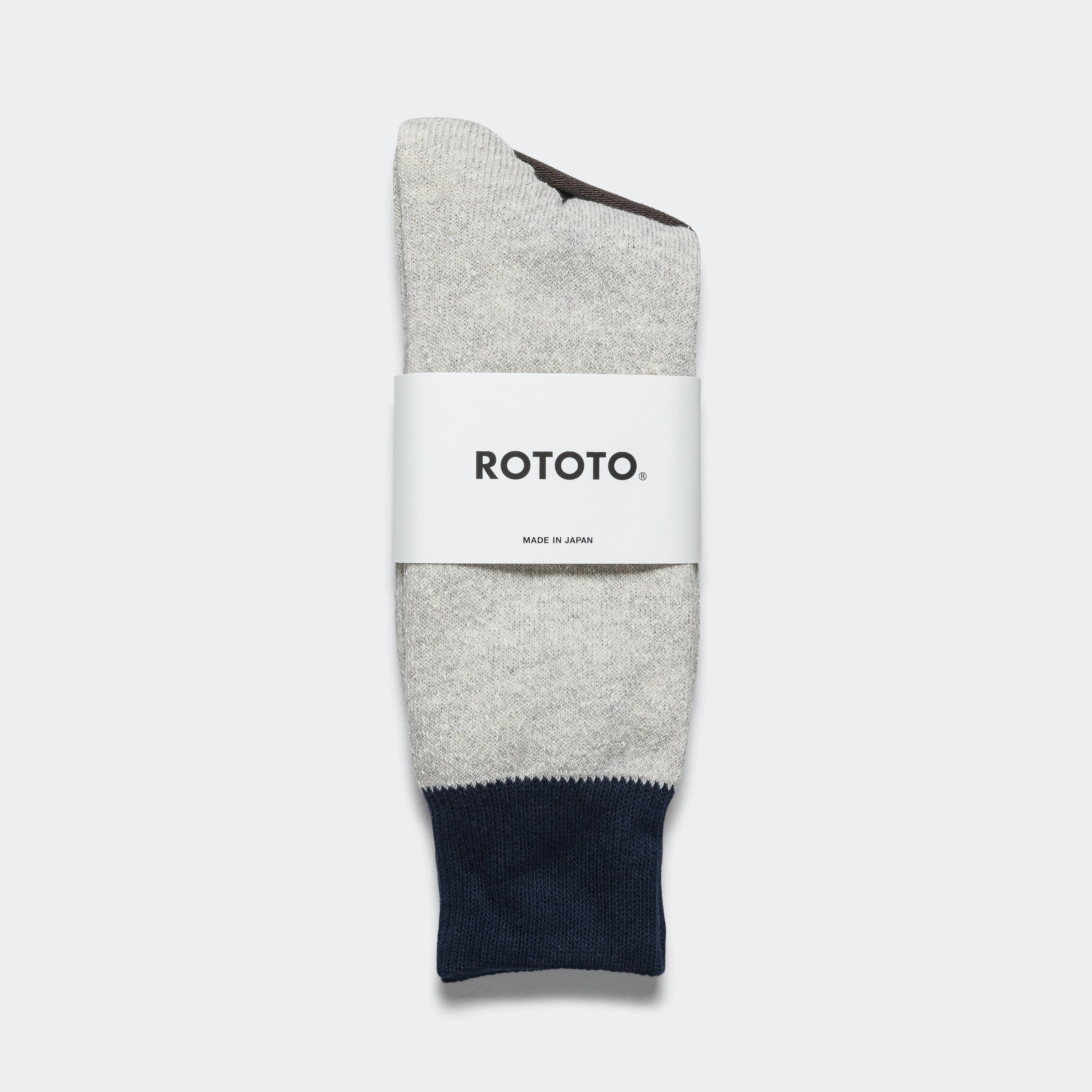 Two Tone Crew Sock - Light Grey/Navy