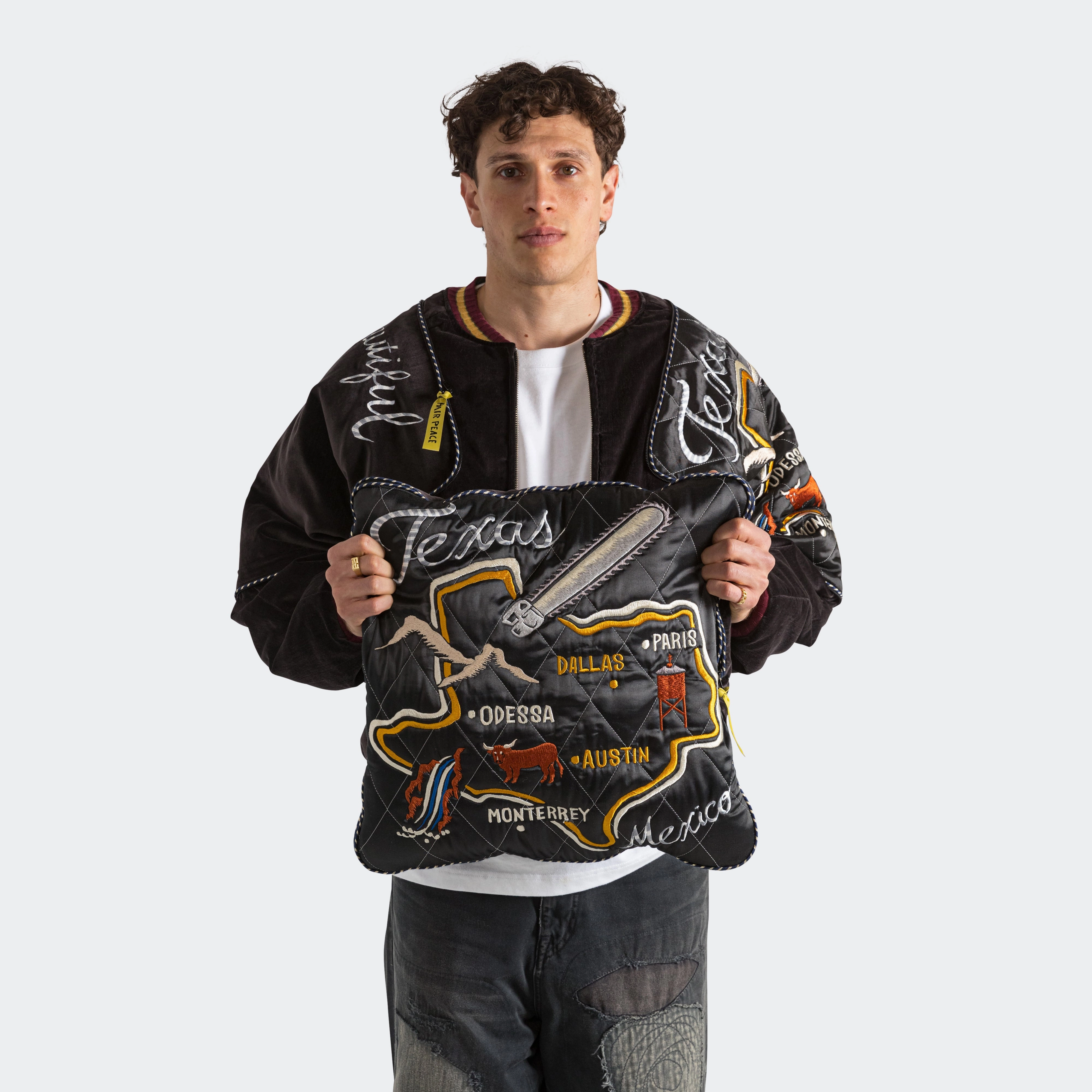 Velveteen SHAM BOMBER JKT (Beautiful Texas) - Black