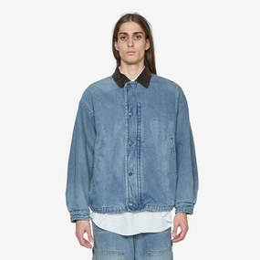 Washed Denim Padded Blouson Indigo
